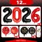 Graduation Party Balloons – Class of 2026 Black, Red & Gold 12PCS Foil Balloon Set with 40" 2026 Number Balloons & 18" Congrats Grad Mylar Balloons for Graduation Decorations